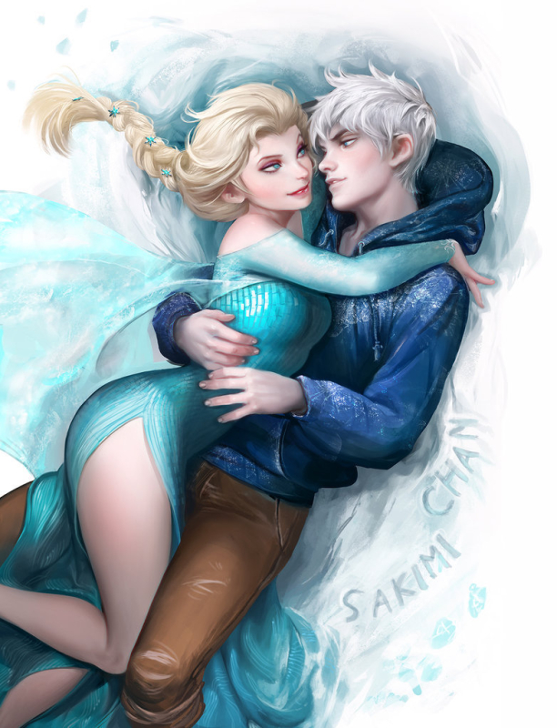 elsa (frozen),jack frost,jack frost (rise of the guardians)