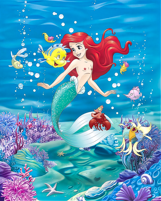 ariel,flounder,sebastian (disney)