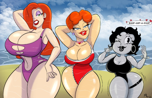 betty boop,jessica rabbit,red hot riding hood