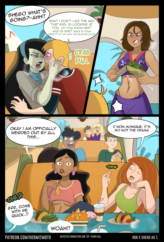 bonnie rockwaller,kimberly ann possible,monique (kim possible),ron stoppable,shego