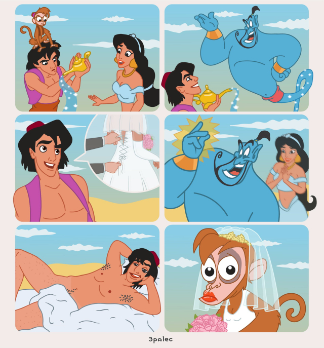 abu (aladdin),aladdin (character),genie (aladdin),princess jasmine